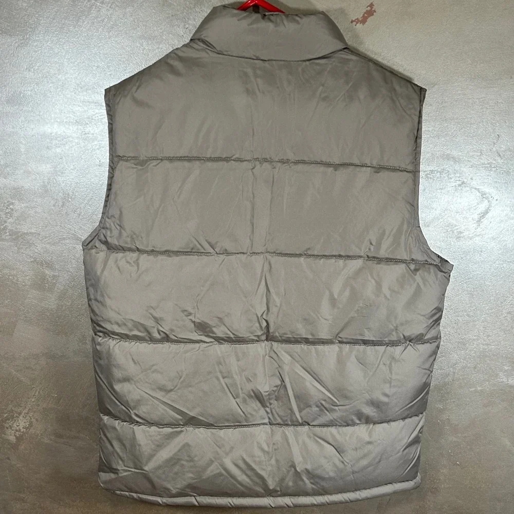 US‎ Polo Assn Mens Puffer Vest Tan Khaki Full Zip Quilted Gilet Size  Medium